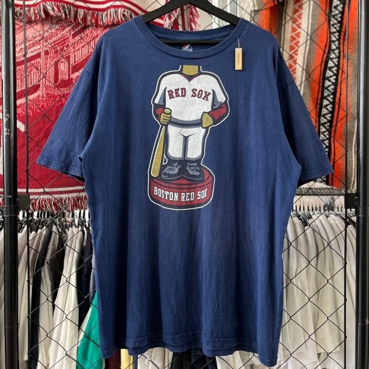 ギルダン US古着 MLB レッドソックス プリント 長袖Tシャツ ロンT XL