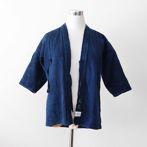 全日本剣道道場連盟 ワッペン 剣道着 藍染 刺し子 木綿 日本製 | Kendo Jacket Indigo Sashiko Fabric Jacket Made in Japan