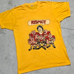 1980S RED SKINS TEE YELLOW M "両面プリント"