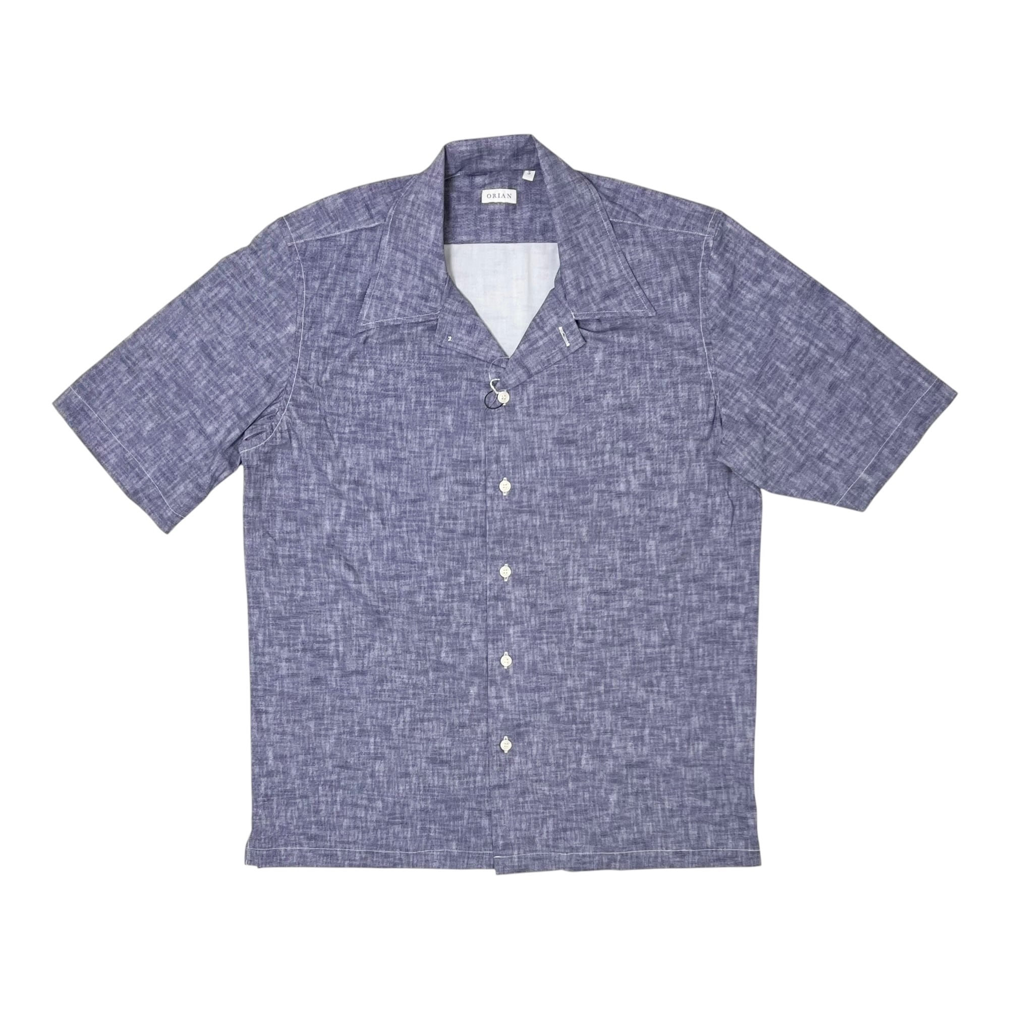 ORIAN(オリアン) Stretch Open Collar Shirt/BLUE