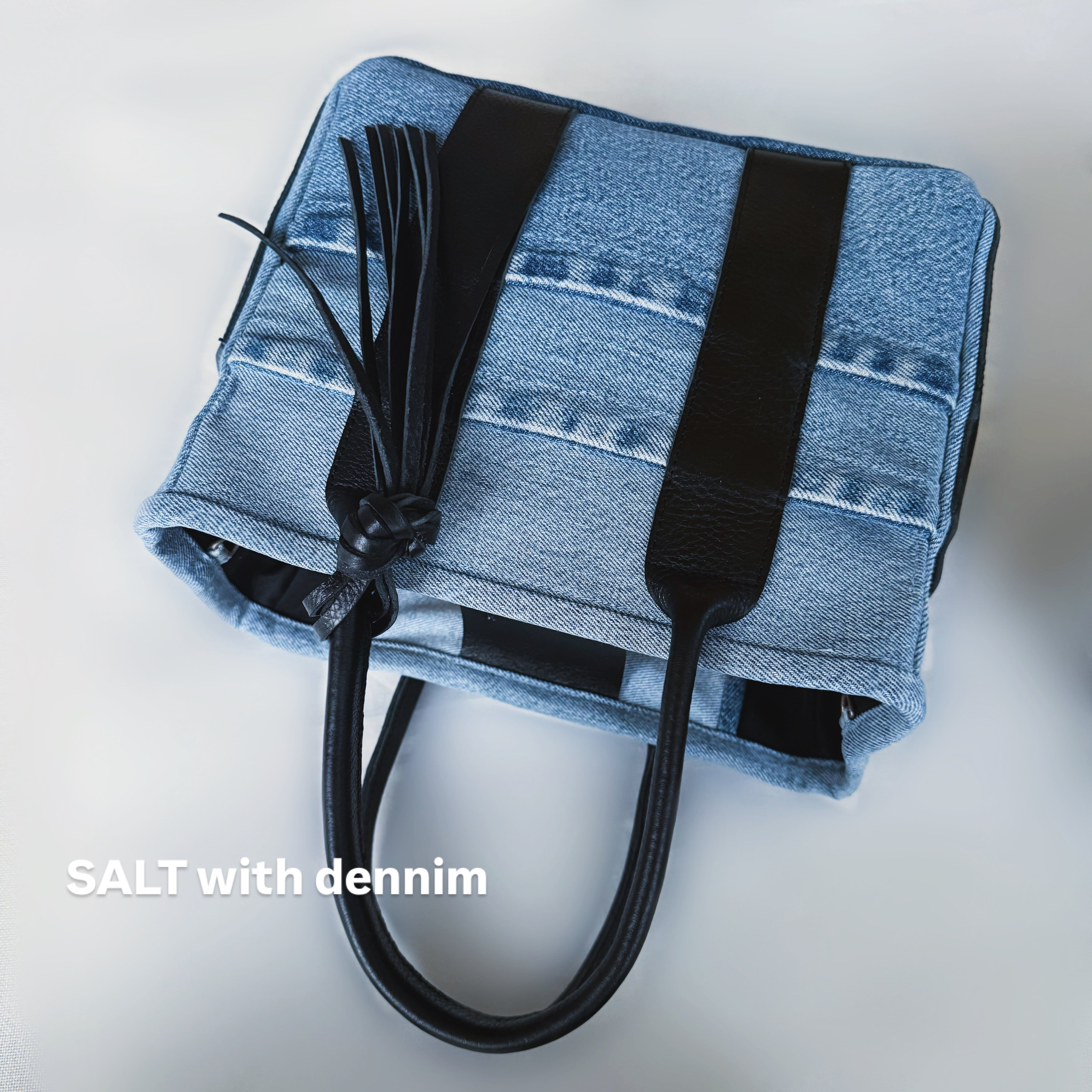Denim×leatherスクエアトートmini No.6745
