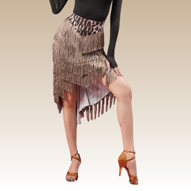 フリンジ レイヤード ティアード ラテンスカート 2col　D00456