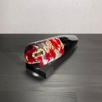 水中花シフトノブ　【特極-Tokugyoku-黒】　140㎜　【赤白】　【送料無料】