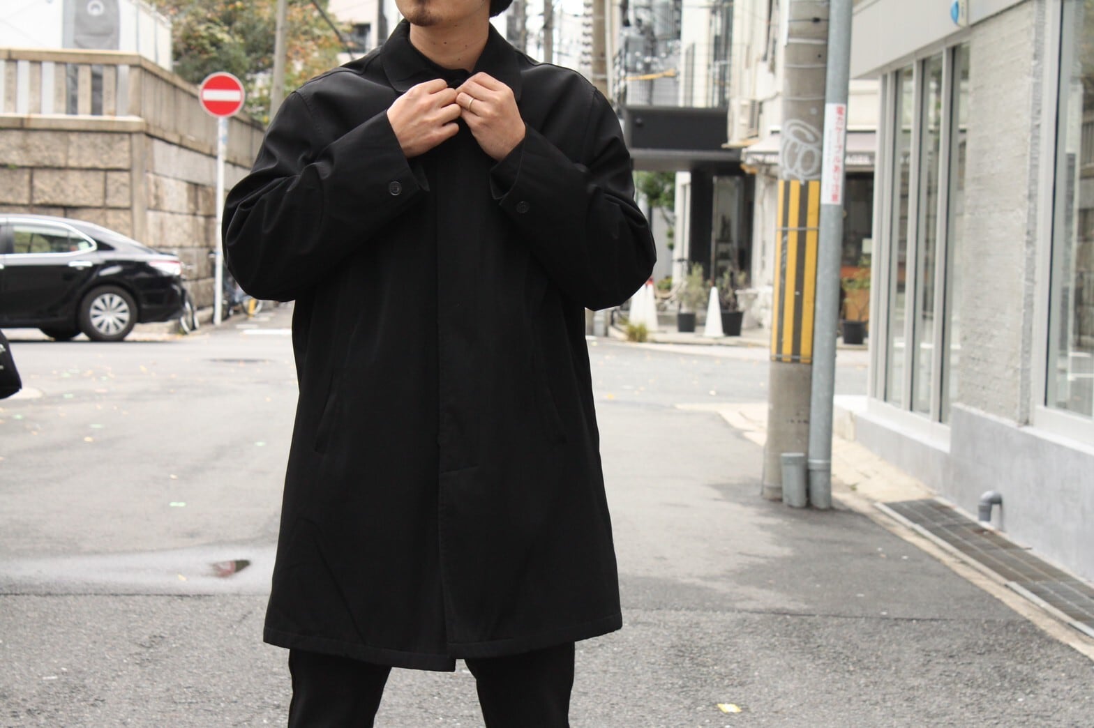 90s 00s old Calvin Klein Half Coat Black