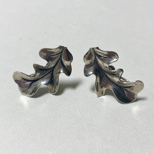 Vintage Sterling Leaf Shaped Earrings