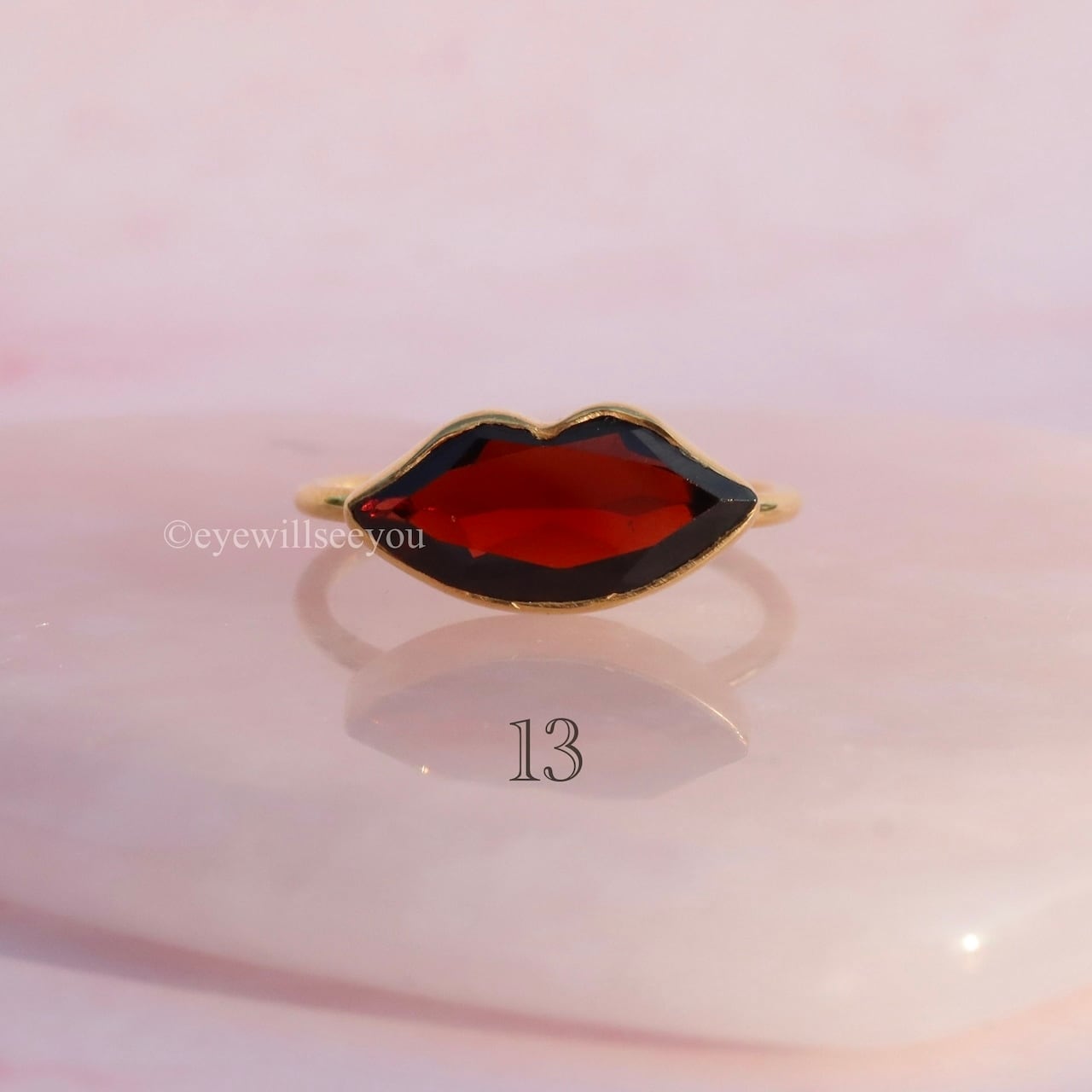 ⭐︎再入荷(10.5, 13,14号) Garnet Lip ring ガーネットリップリング