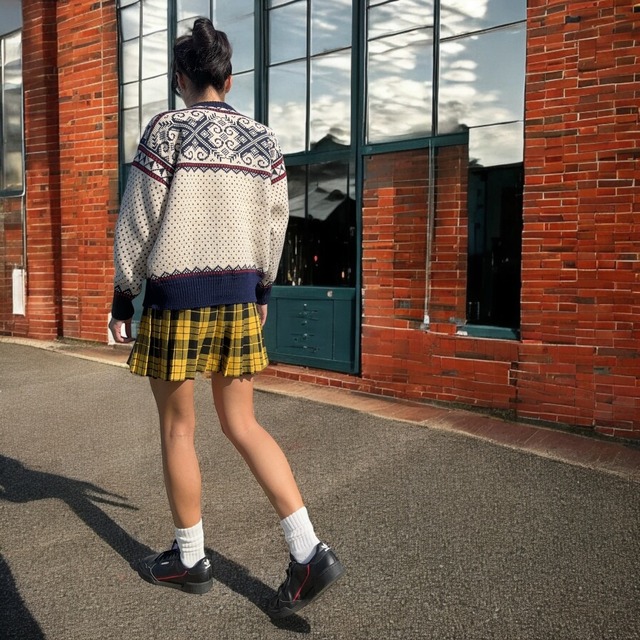 【LADIES】vintage pleats wrap skirt