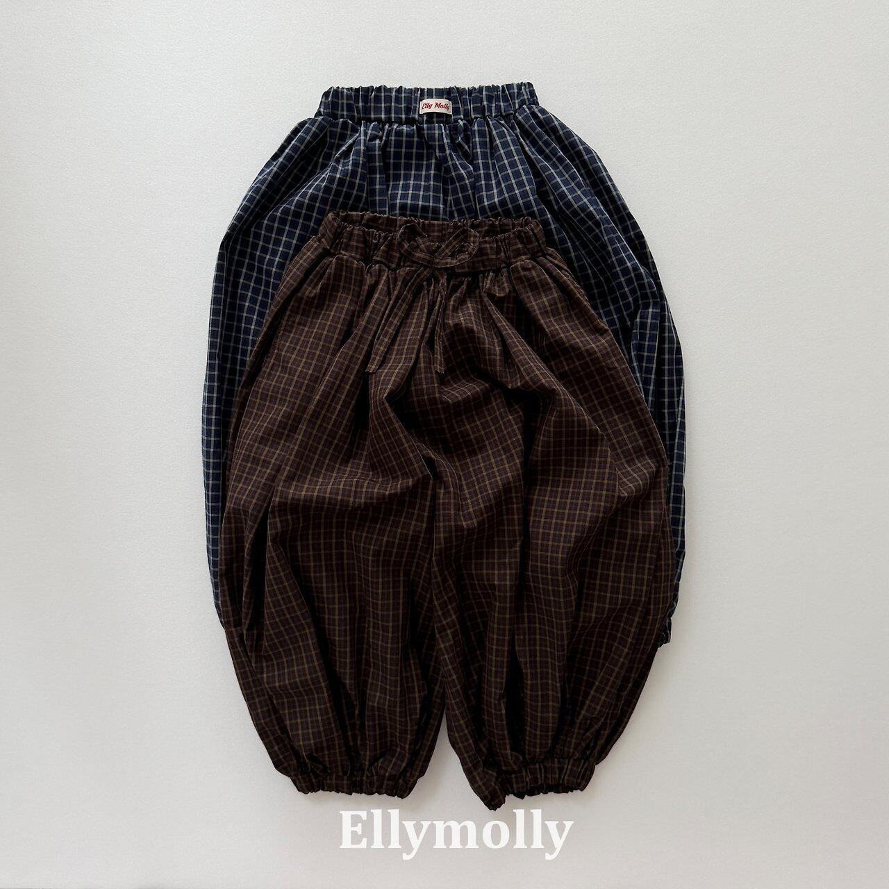 【予約】ELLY MOLLY Autumn grid balloon pants