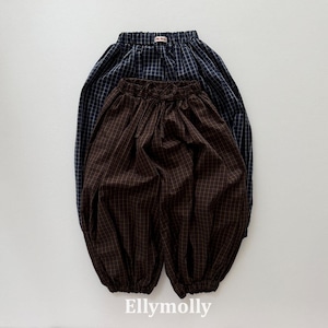 【予約】ELLY MOLLY Autumn grid balloon pants