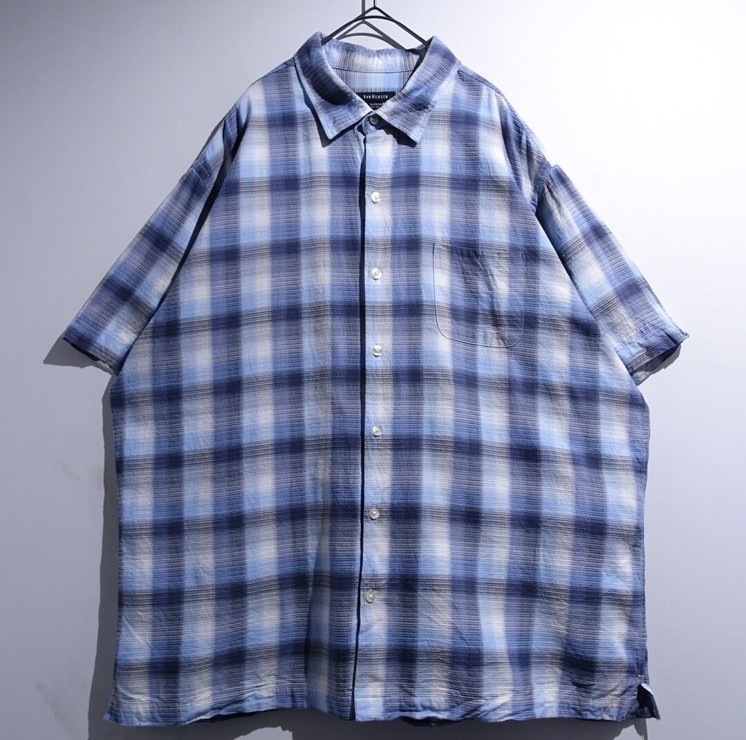 "VANHEUSEN" Multicolor Gradient Check Design Shirt