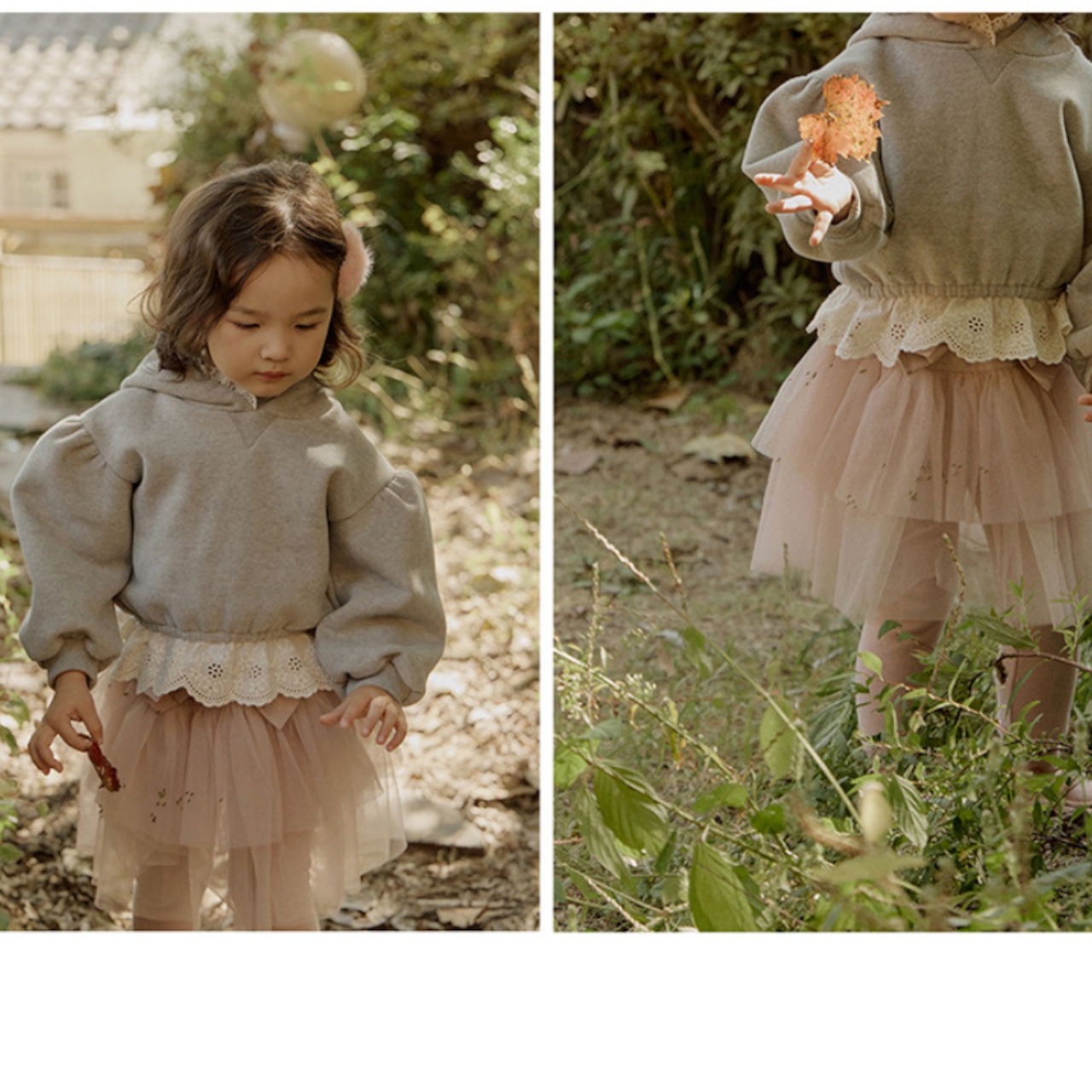 冬蝶結びデザインレギンスつきスカート2色