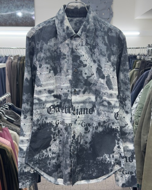 2000s JOHN GALLIANO GAZETTE NEWSPAPER SHIRT