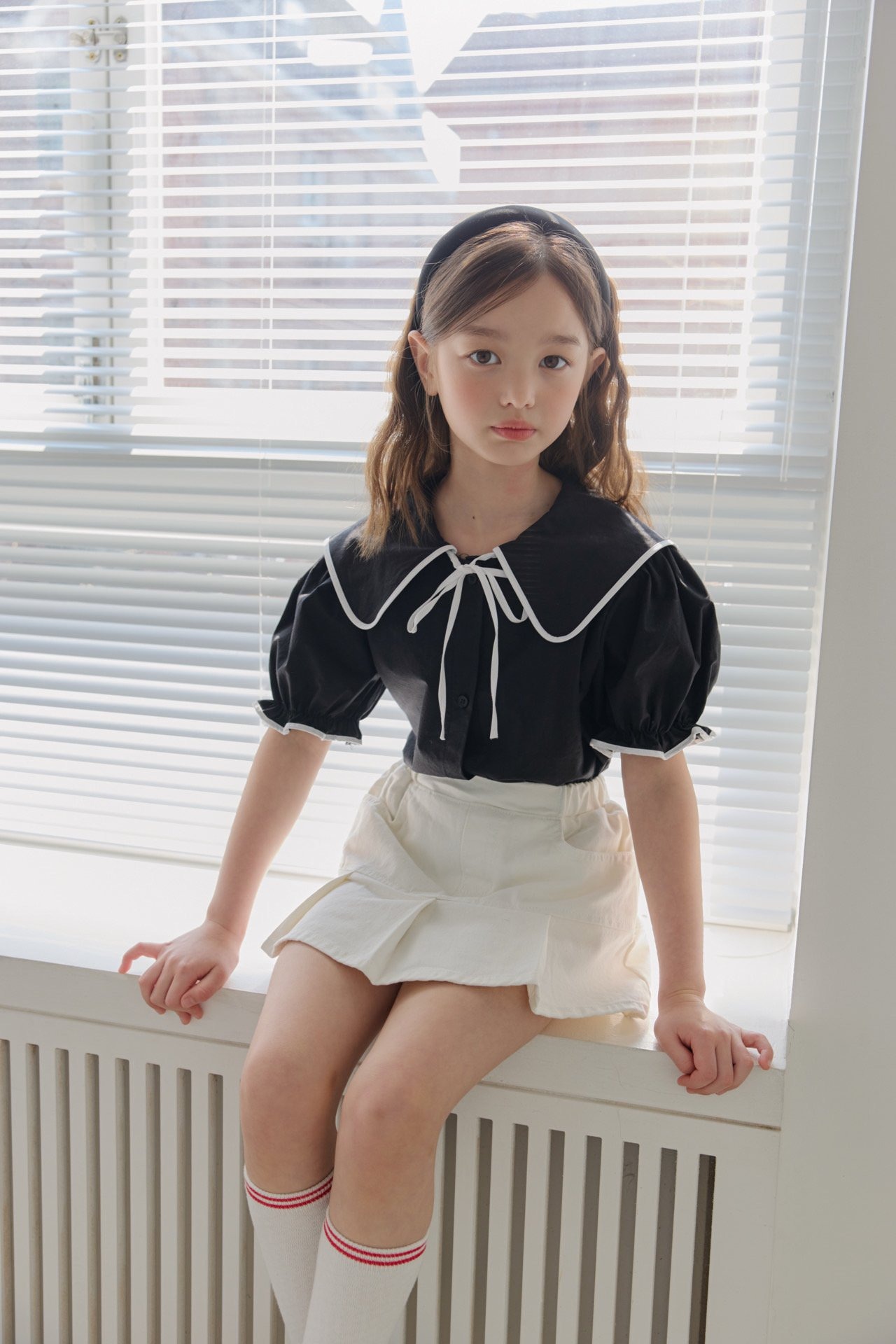 [DOREDORE] Shud Pleated Denim Skirt Pants (Ivory) (17/19) / [도레도레] 슈드주름청치마바지(아이) (17/19)