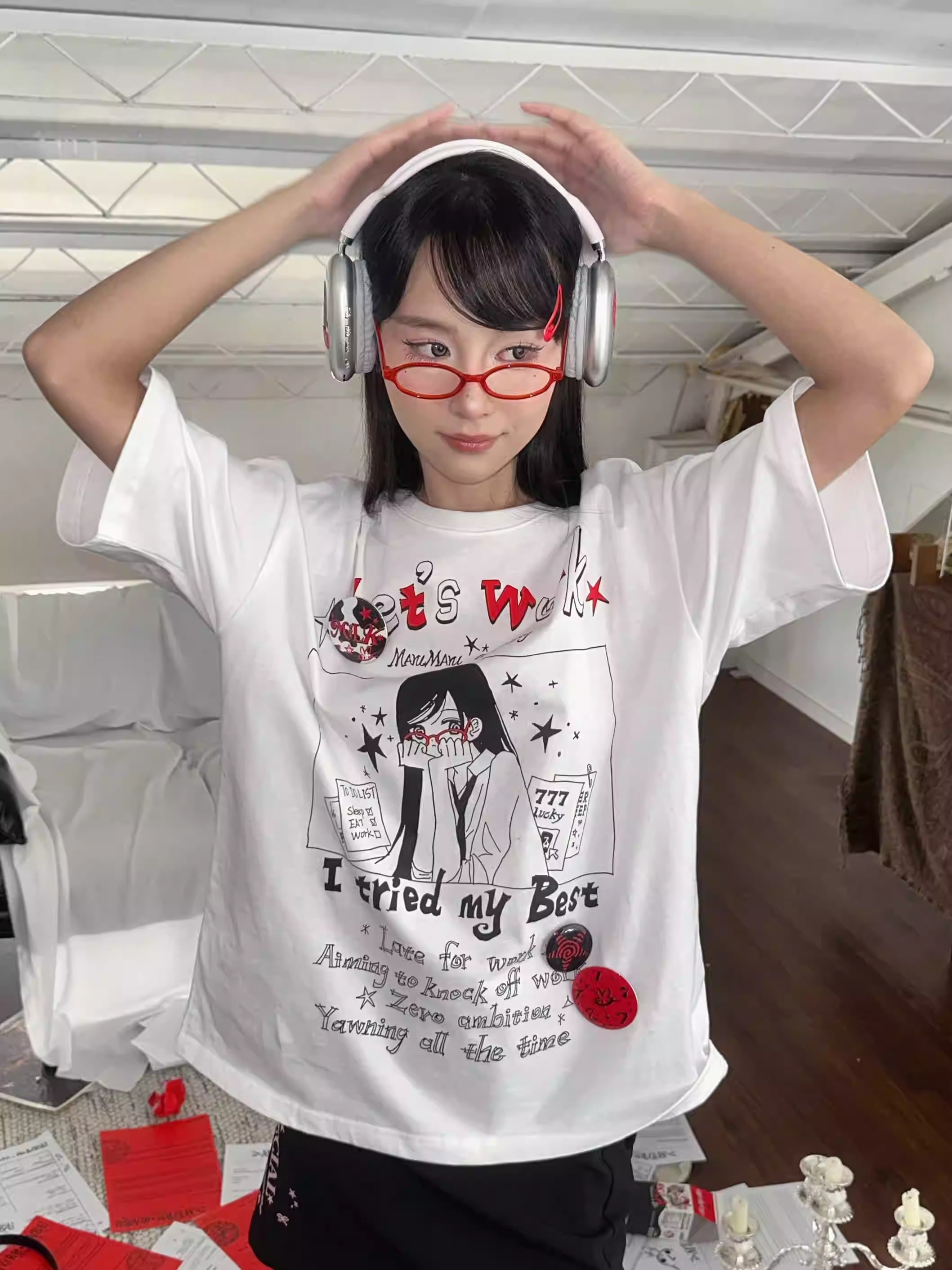marumaruzip]ワーク・ガール Tシャツ | MarxhMero