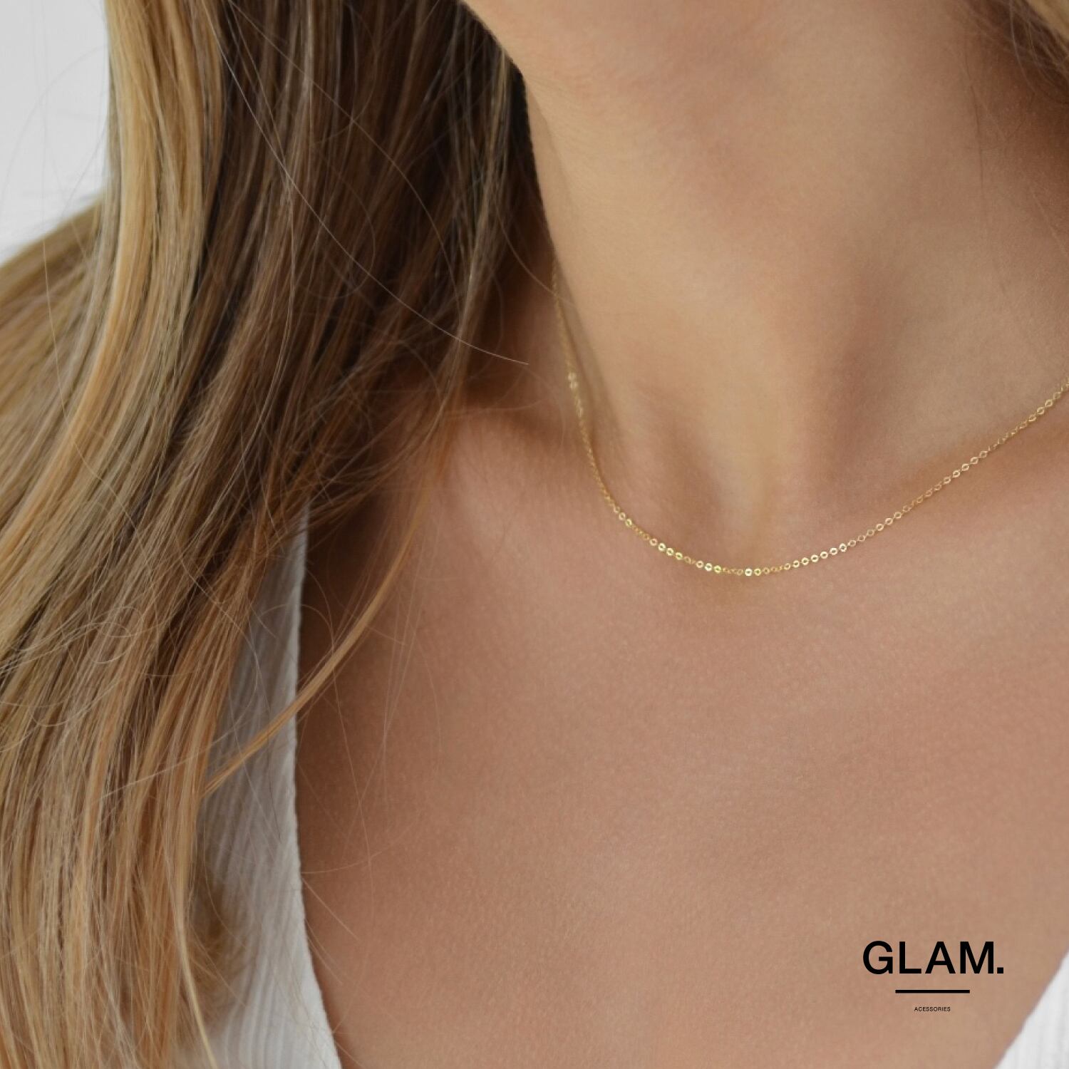 Tinyゴールドチェーンネックレス 18kコーティング / K18（18金  