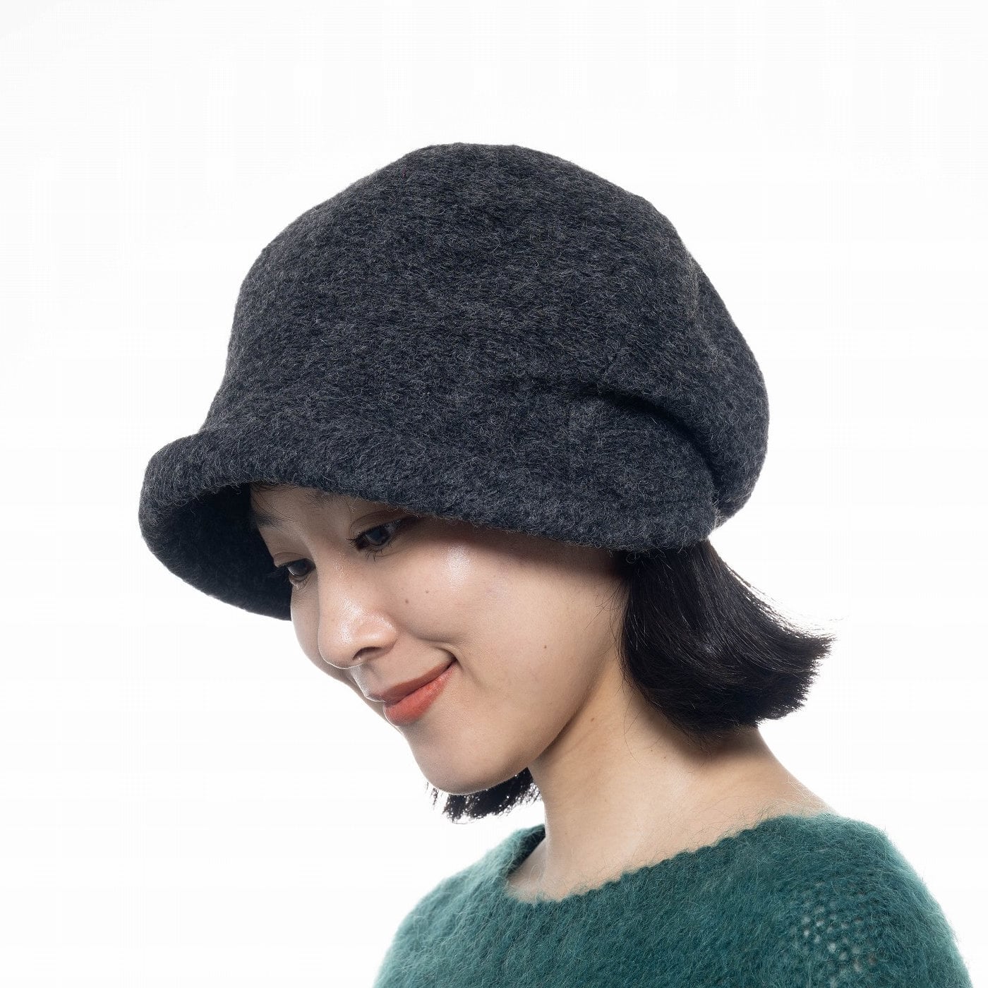2025秋冬】ウール混エアリーウールスラブ フード キャスケット｜帽子