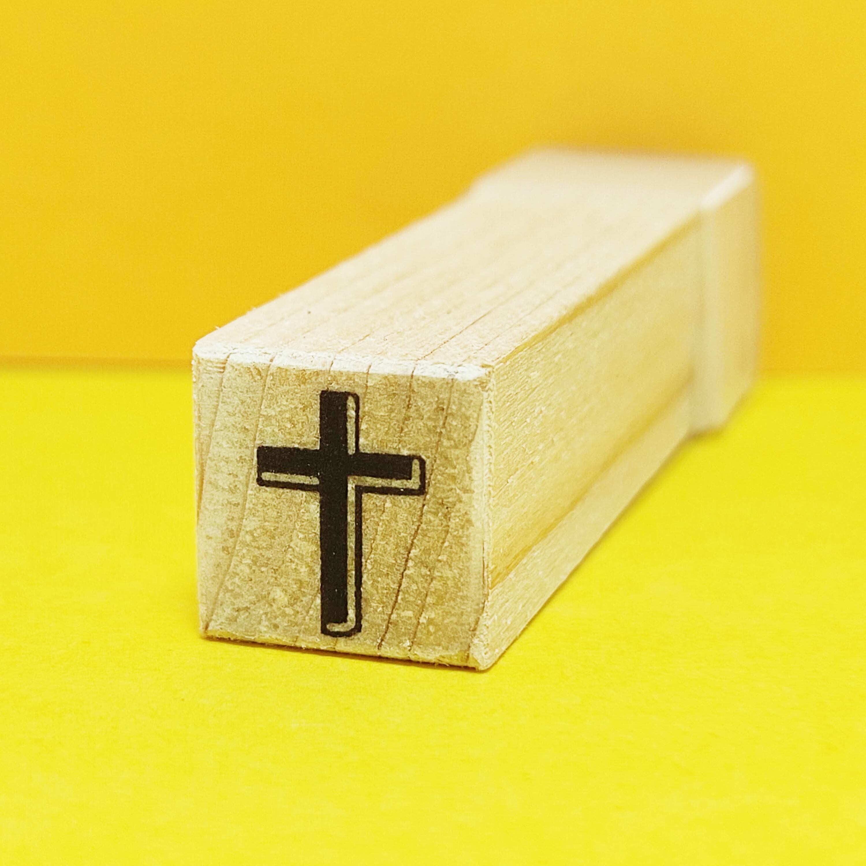 十字架】10mm 角 浸透印 ハンドメイド 色指定可能 キャップ付き 手書き