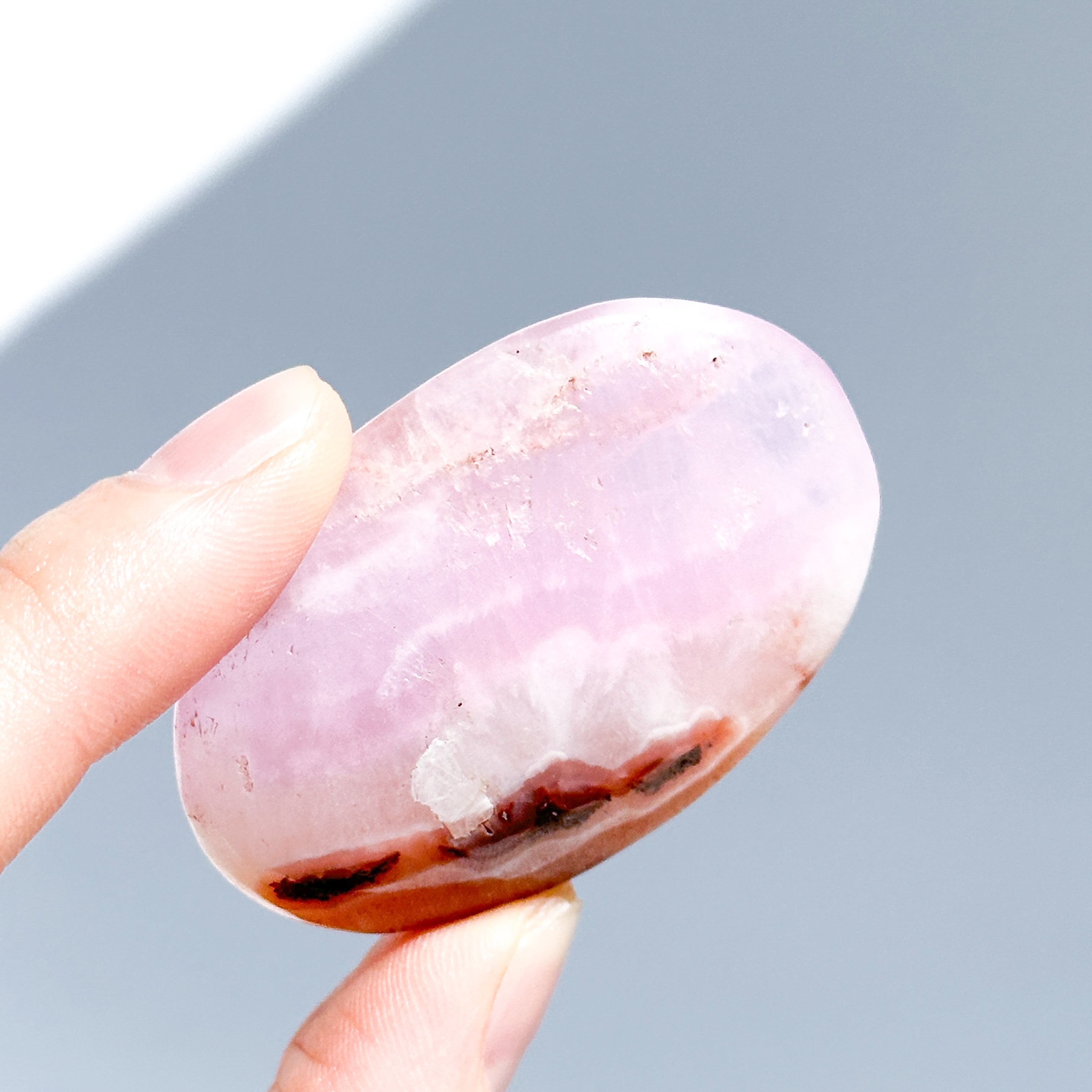 高品質】ピンクアラゴナイト パームストーン 82◇Pink Aragonite Palm
