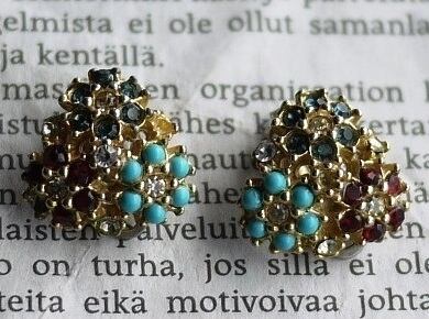 小花イヤリング フランスアンティーク CD