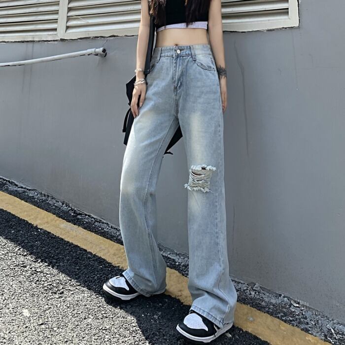 スタイルサマールーズスタンダードカジュアルパンツ ジーンズ レトロ かわいい 夏物 ケッペル88803233753