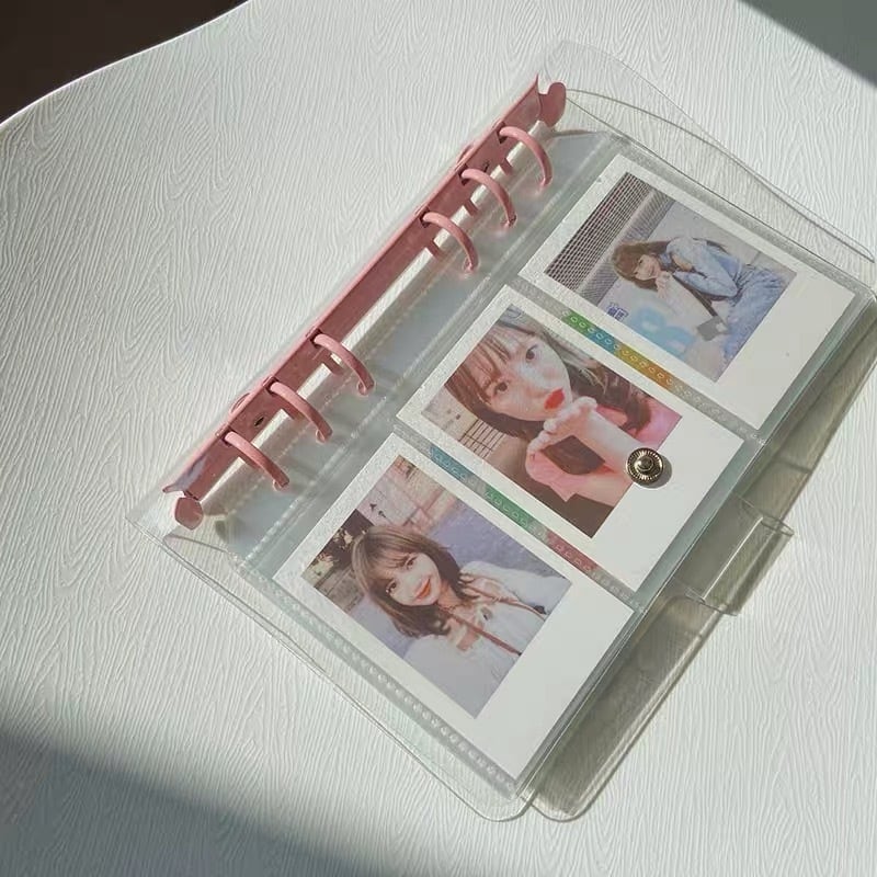トレカケース 韓国 メモ帳 3穴 かわいい 雑貨 ノート 白 ポケットサイズ