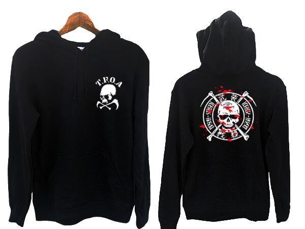 武装戦線 Tfoa ドクロ飛血 黒色 パーカー 選べる5サイズ S M L Xl Xxl 送料無料 ネコのコネ