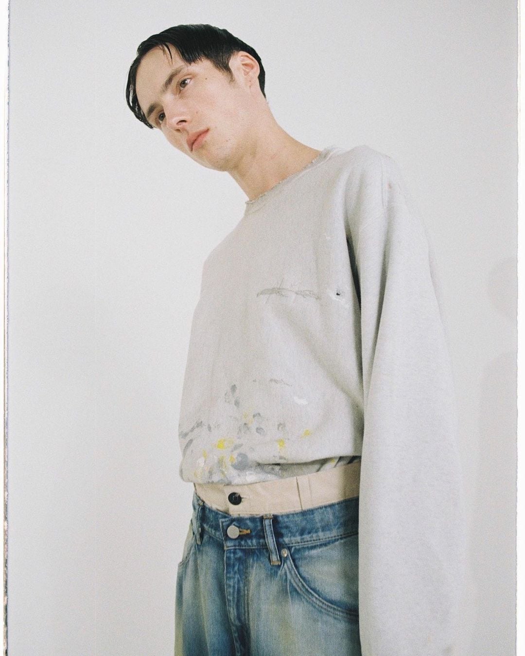 ANCELLM MIX COLOR WIDE DENIM PANTS (INDIGO) ANC-PT38 | IAAAM
