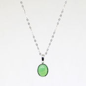 K10WG オーバル翡翠 ペンダント ネックレス A貨翡翠 jd_ne1123