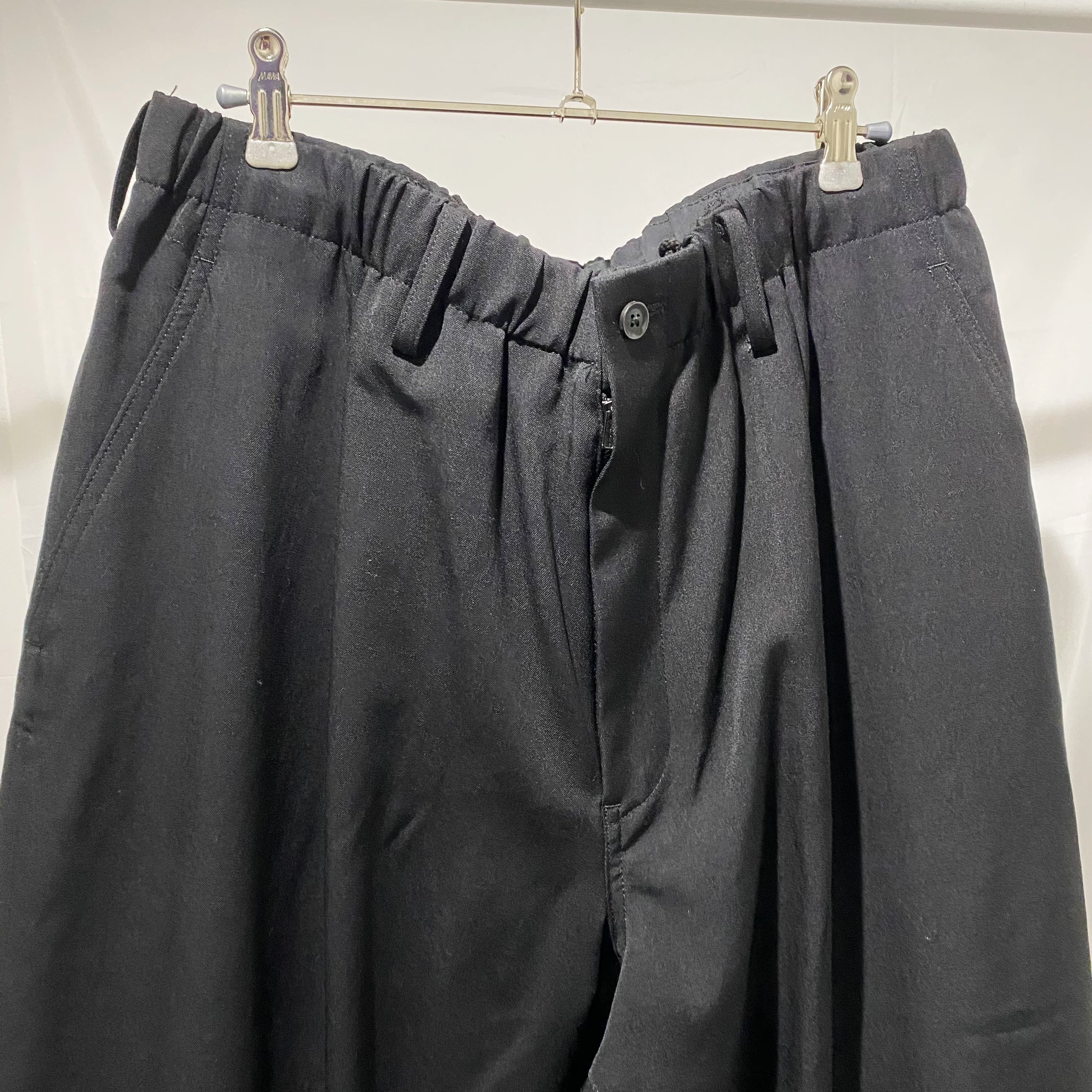 ヨウジヤマモトプールオム シワギャバ ダブルステッチ ゴムパンツサイズ2