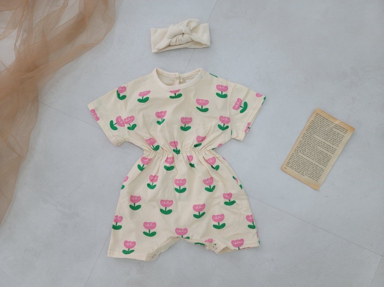 [Moran bebe] Tulip Bodysuit Set-up / [모란] 튤립슈트세트