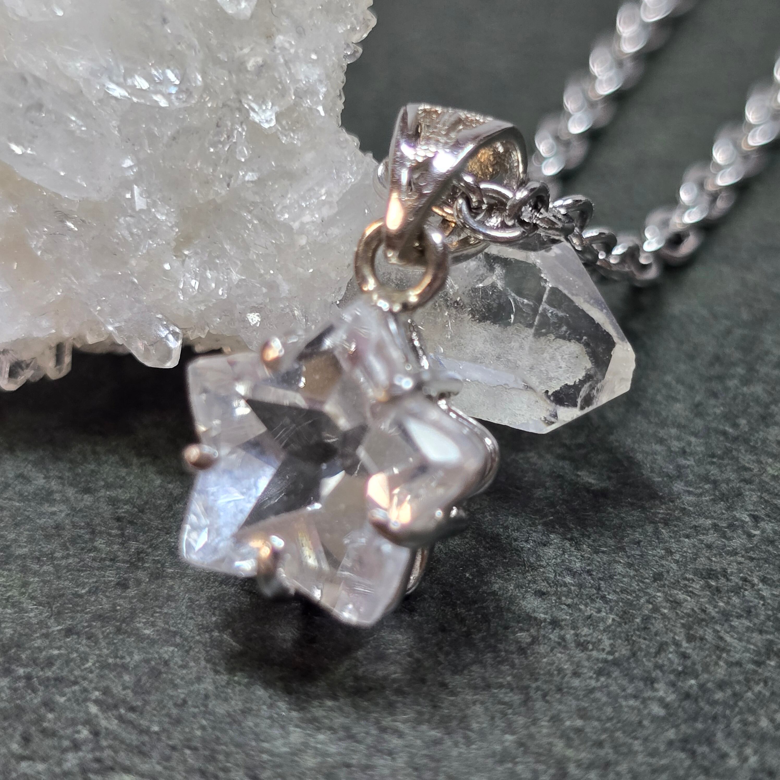 ロッククリスタル スター ペンダント ロッククリスタル ネックレス 星