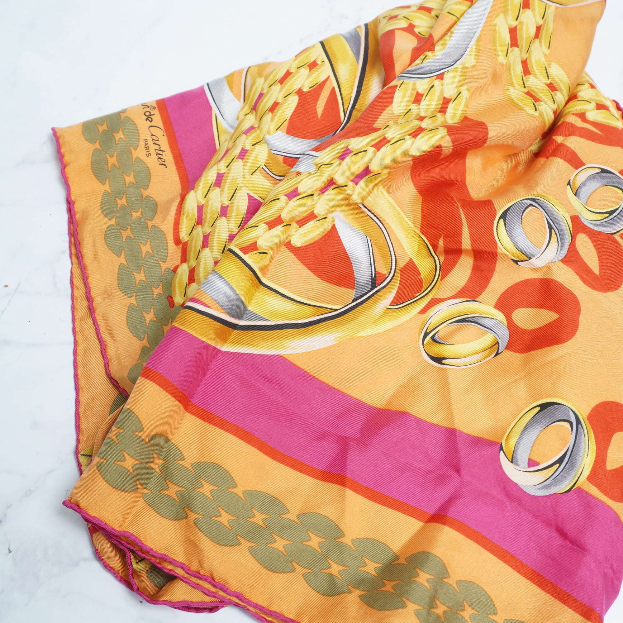 Cartier】カルティエ vintage シルクスカーフ | ブランド古着屋 Jesus