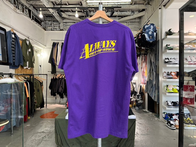 ALWAYS OUT OF STOCK LOGO TEE PURPLE LARGE 77728