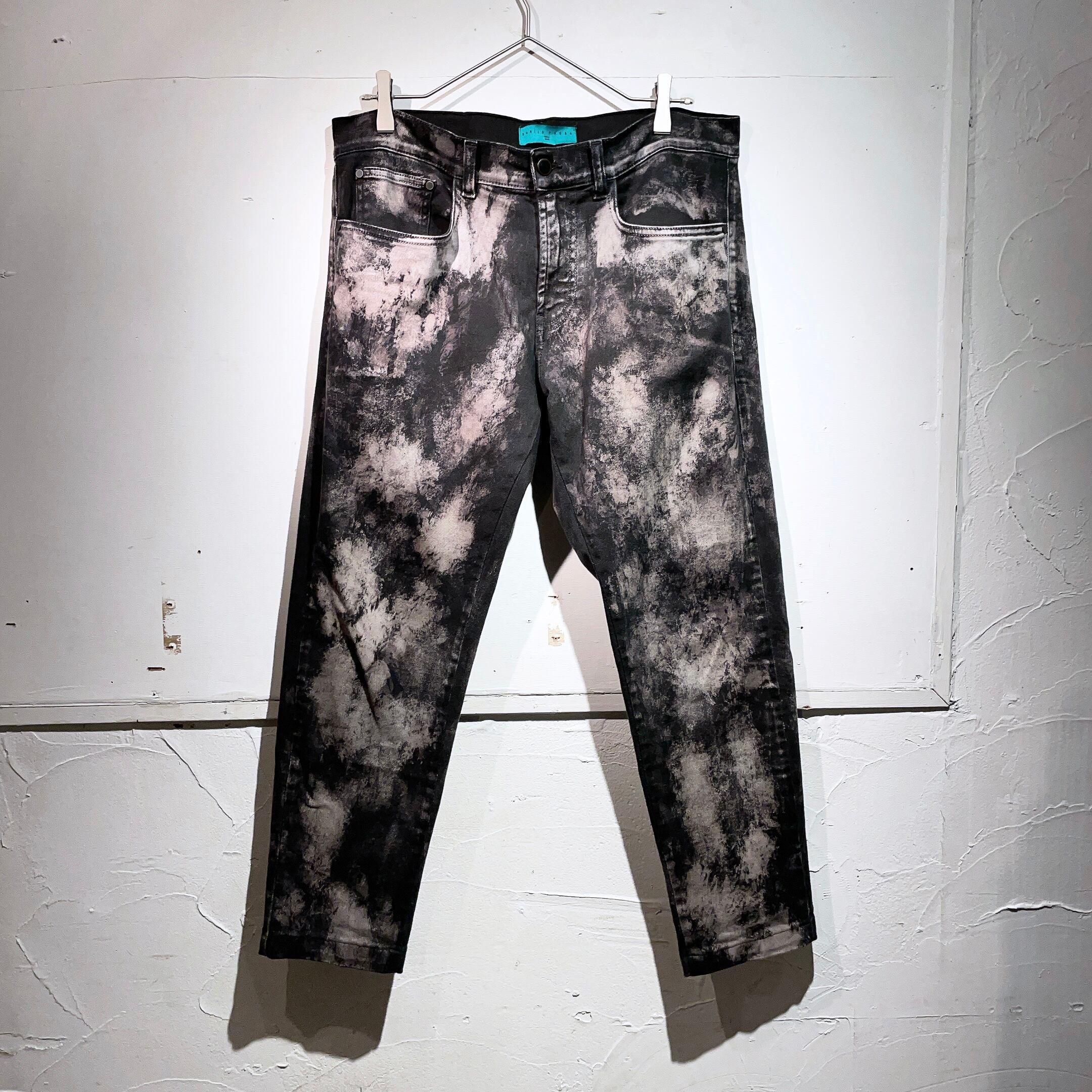 ” Danilo paura ” After-dyeing after decolorization straight pants (made in Italy)