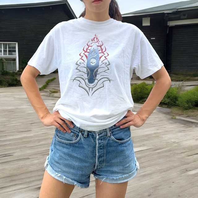 【LADIES】skull surf T-shirt