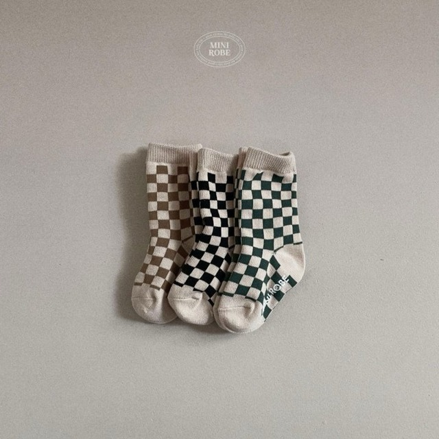 minirobe25wn_Checkerboard Socks