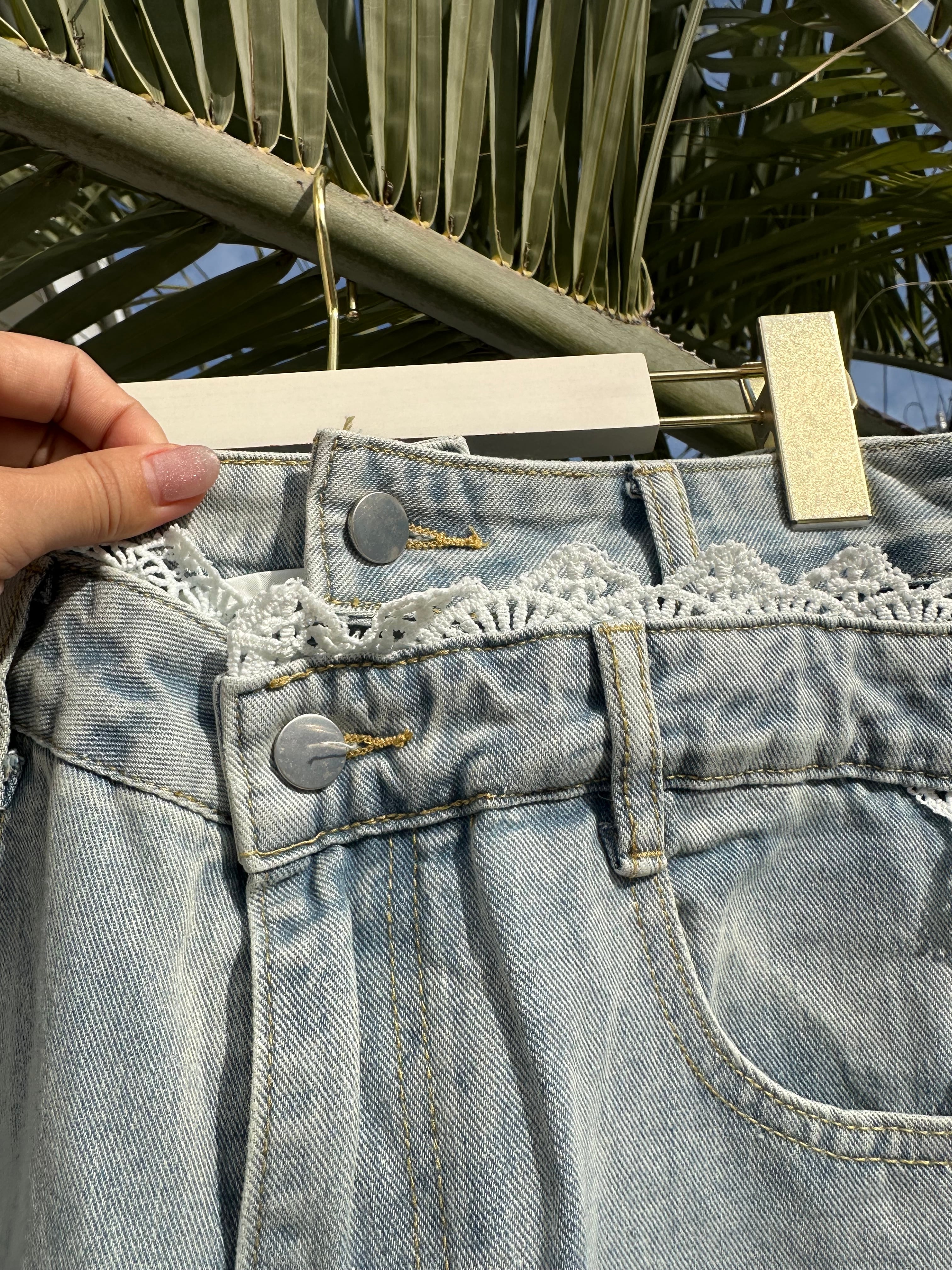 人気【LIFE is】レースデニム ¥8,800+tax