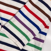 フランス製 ORCIVAL オーシバル マルチカラー ボーダー 長袖 シャツ カットソー 18/ホワイト系 レディース