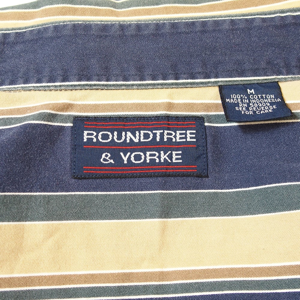 ROUNDTREE & YORKE ポロシャツ 長袖 ボーダー ビッグサイズ