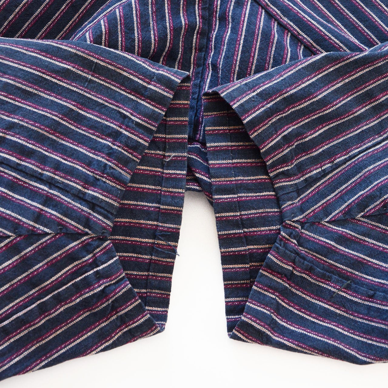 日本のヴィンテージ もんぺ — 縞模様 木綿・昭和中期｜ハンドメイド