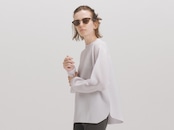 UMILE Yarn CREW NECK PULLOVER / WHITE