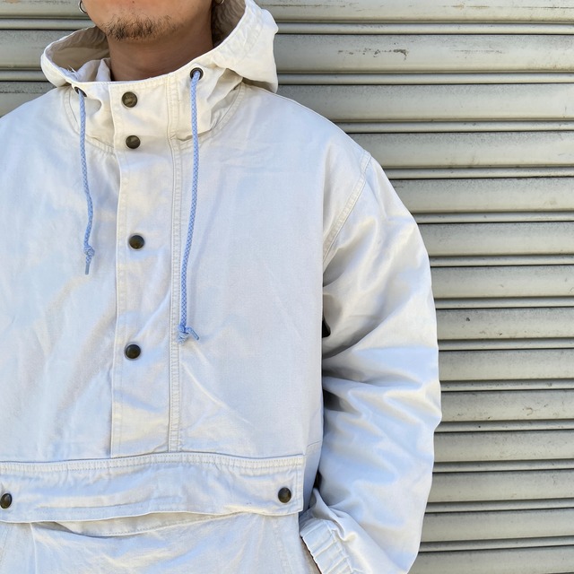 80s エディーバウアー アノラックパーカー コットンアノラック ホワイト XL