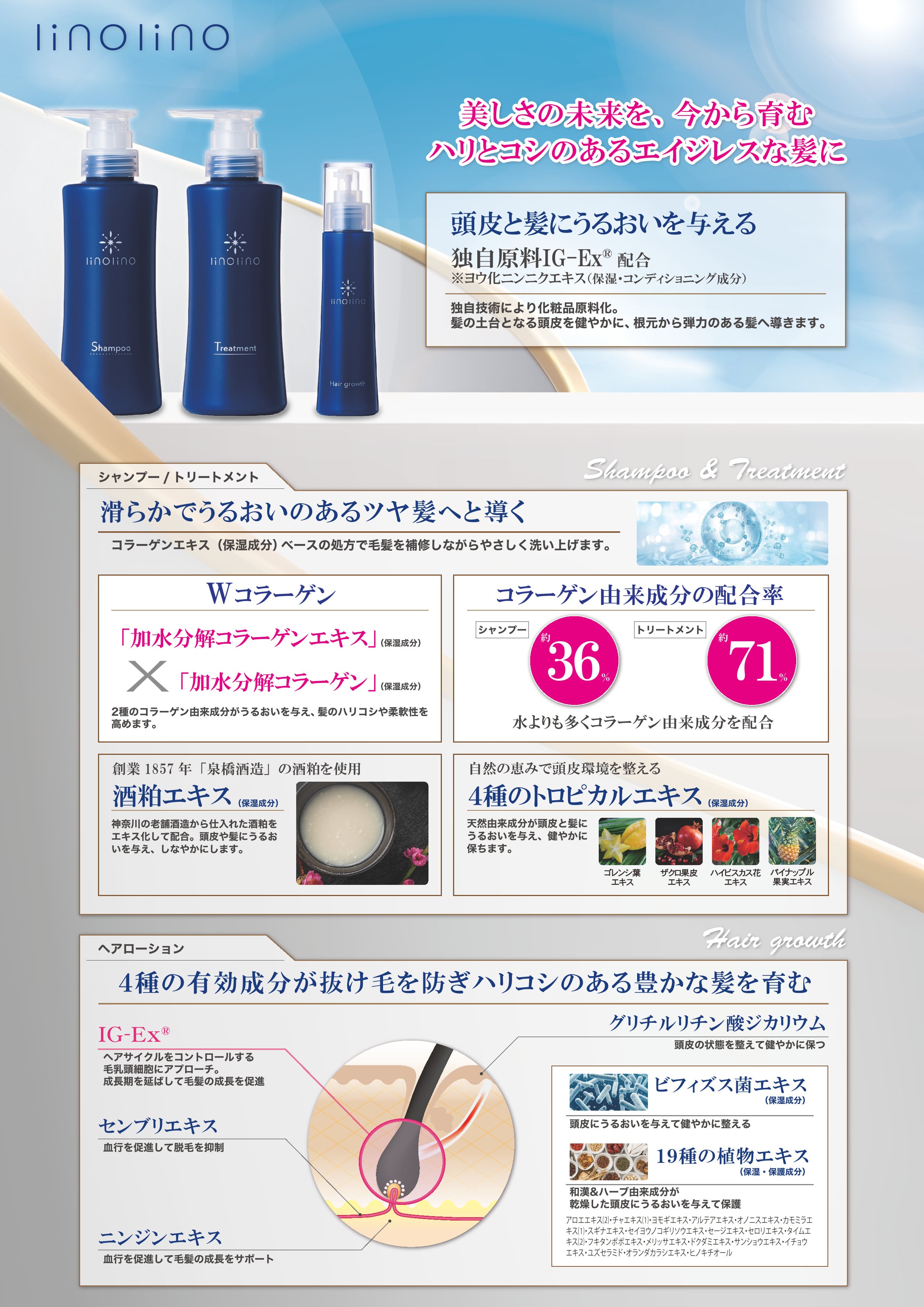 スタイリング剤 LINO. linolino 薬用ヘアローションIG 100mL | Jcos ネットショップ