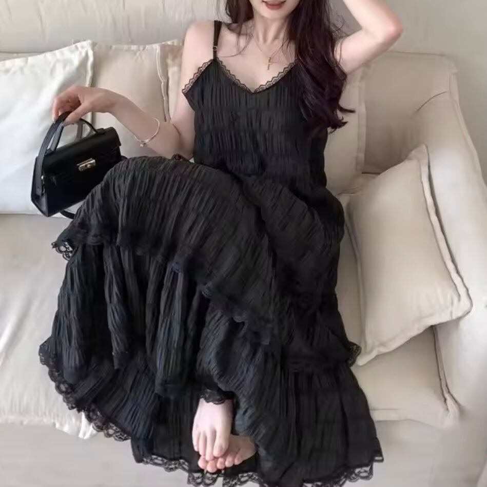 レースティアードキャミソールワンピース