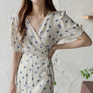 花柄カシュクール
ワンピース　A1622