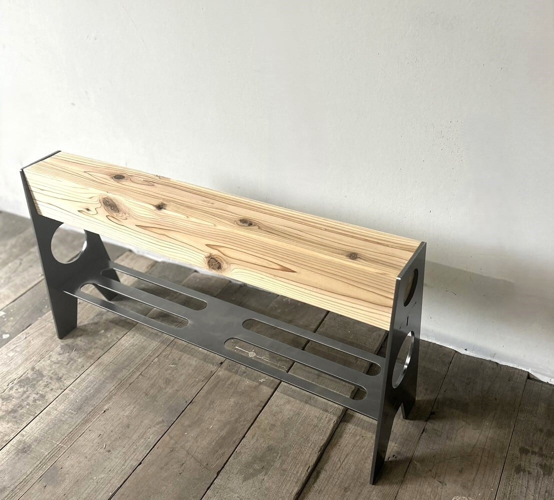 ローテーブル【アイアン家具/Iron Side table】ホワイトオーク