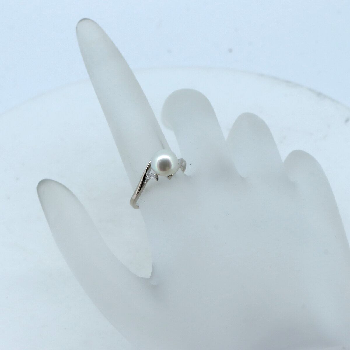 ミキモト パール リング 7.3ミリ 10.5号 K18WG(18金 ホワイトゴールド