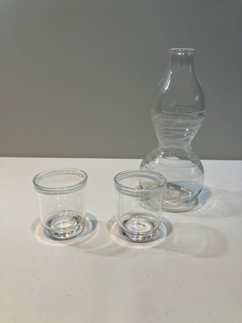 ⑨-3 酒器セット(徳利・ぐい呑み) 耐熱ガラス製 工房からの直接販売 お買得