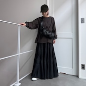 レイヤーオーガンジースウェットPO/チャコール