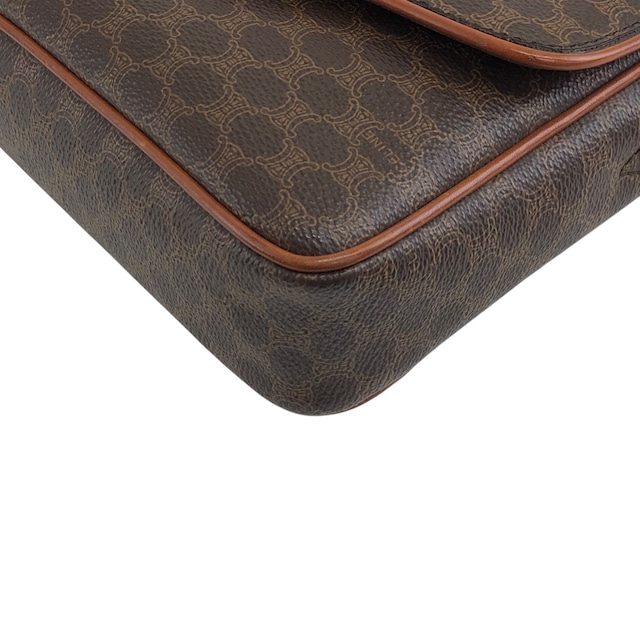 CELINE セリーヌ マカダム ショルダーバッグ ブラウン ブラゾン型押し vintage ヴィンテージ オールド 8jtbge